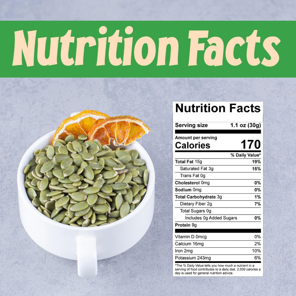 Sincerely Nuts, Semillas de Calabaza Sin Cáscara Saladas, Pepitas Ricas en Nutrientes, Inigualable Sabor y Frescura, Kósher 100% Certificado