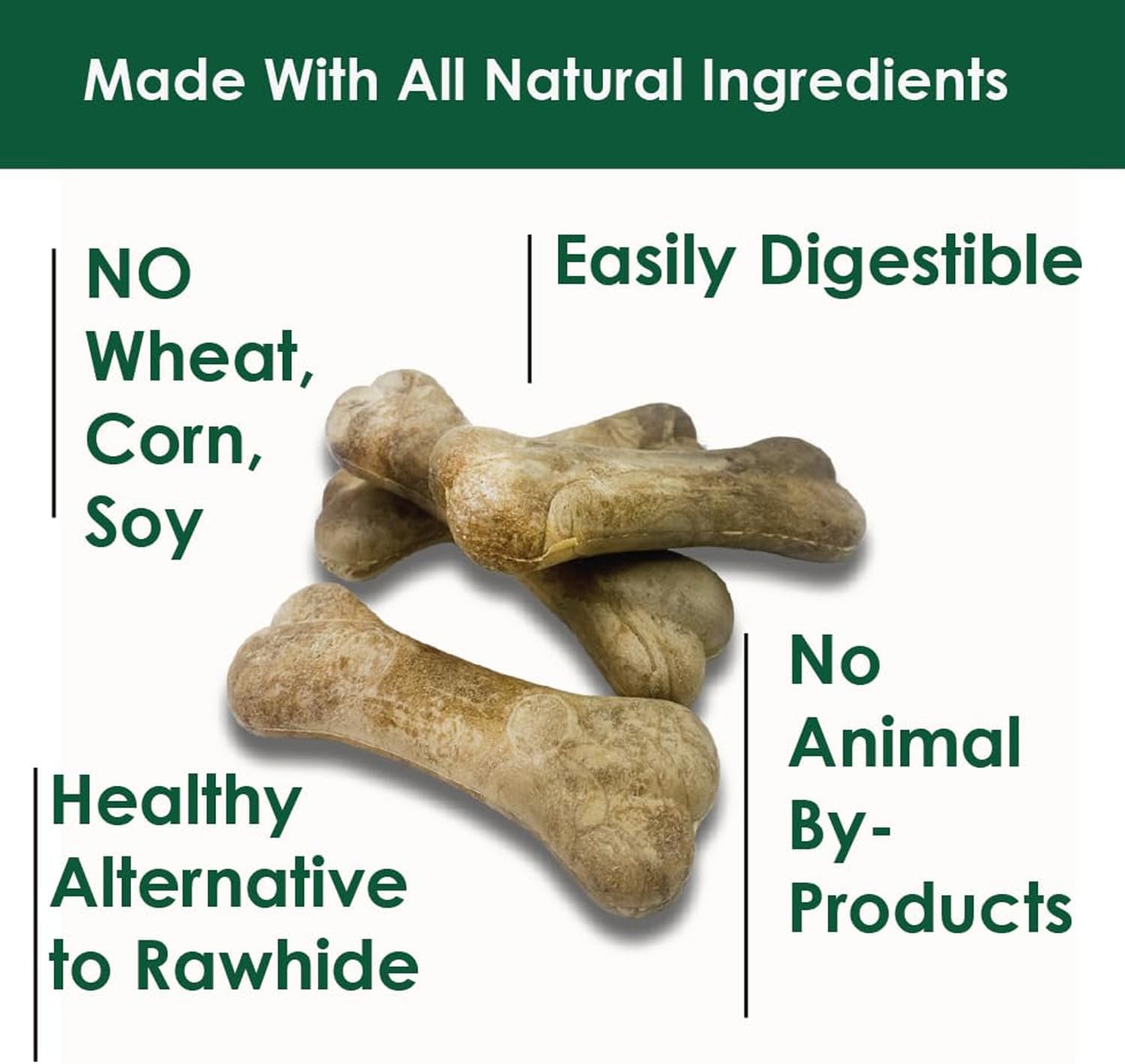 Bonies Aliento y fórmula dental golosinas para perros, ingredientes totalmente naturales, aliento fresco, limpia los dientes, bajo en calorías,
