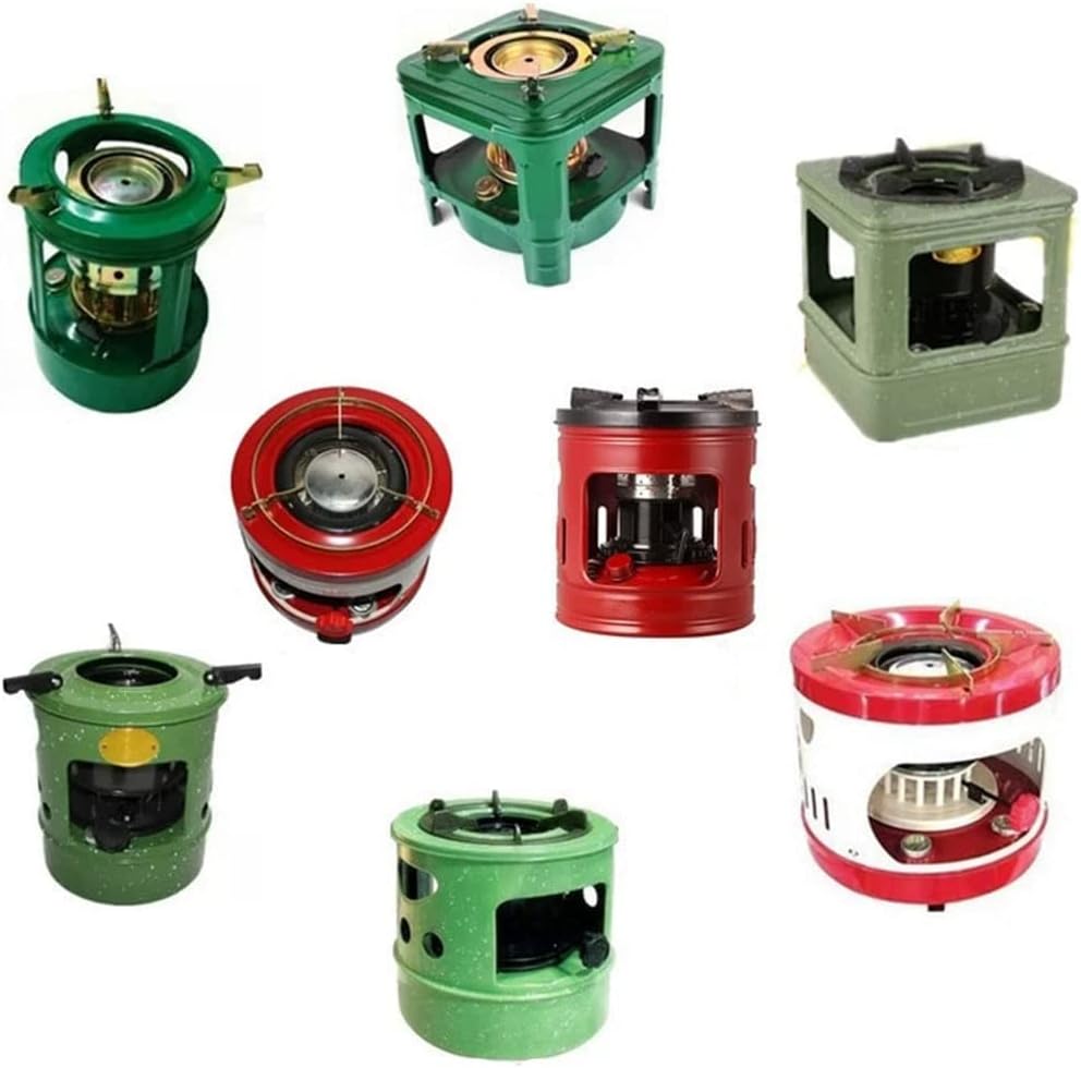 SHYDPM Calentador rojo de queroseno Iron Art para interiores y exteriores, mini calentador de queroseno de convección para acampar en interiores,