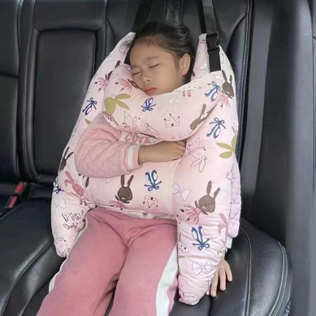 Forma de H – Soporte de cabeza para dormir de coche para niños, almohadas de viaje para asiento de automóvil, almohada en forma de H almohada de