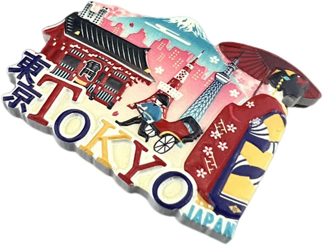 Tokio Japón – Imán de recuerdo para nevera en 3D, hecho a mano para nevera, colección de decoración para el hogar y la cocina