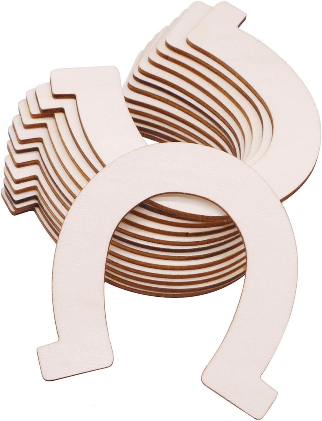VERNUOS 48 piezas de recortes de madera sin terminar para manualidades, bodas, fiestas temáticas de vaquero y cumpleaños, 3.3 x 3.5 pulgadas