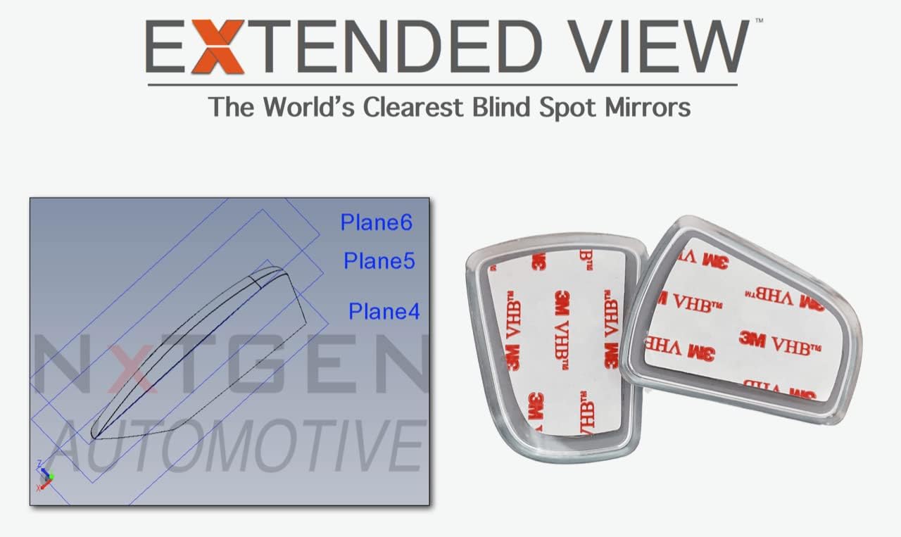 NXTGEN – Espejos de punto ciego de visión extendida, ajuste universal, cristal real, los espejos de punto ciego más claros del mundo, hechos de los