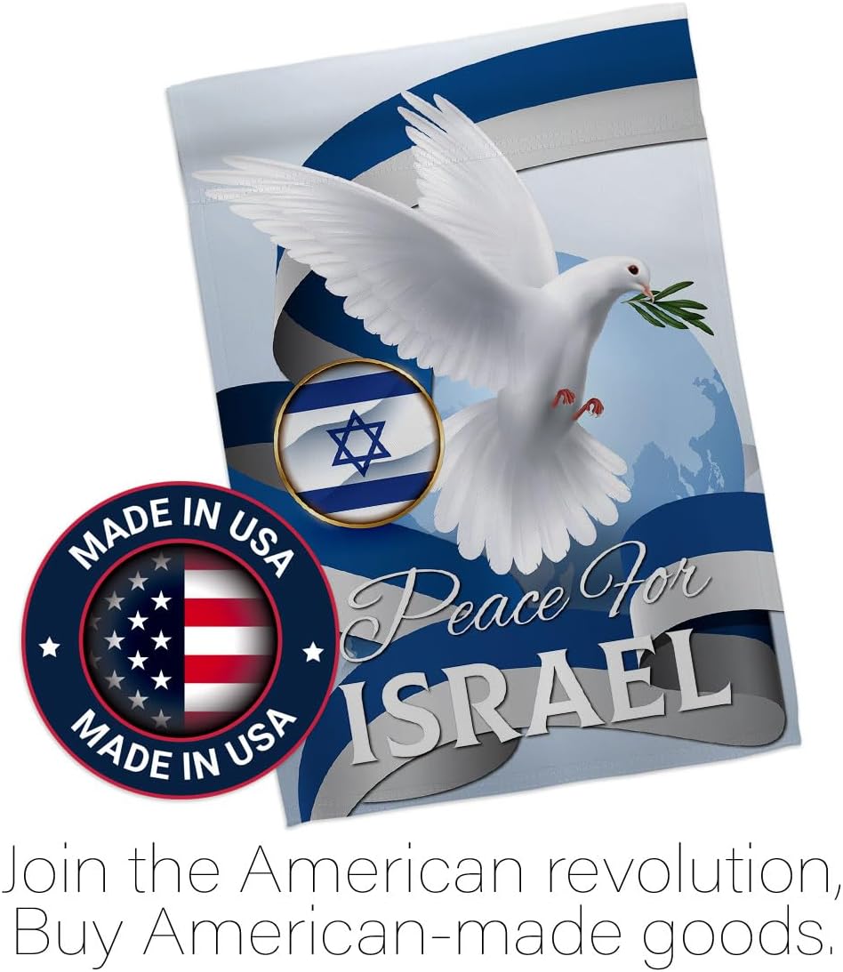 Paz para Israel – Juego de postes de jardín para decoración de jardín, decoración para el hogar, interior, tumba, patio, letrero para exteriores,