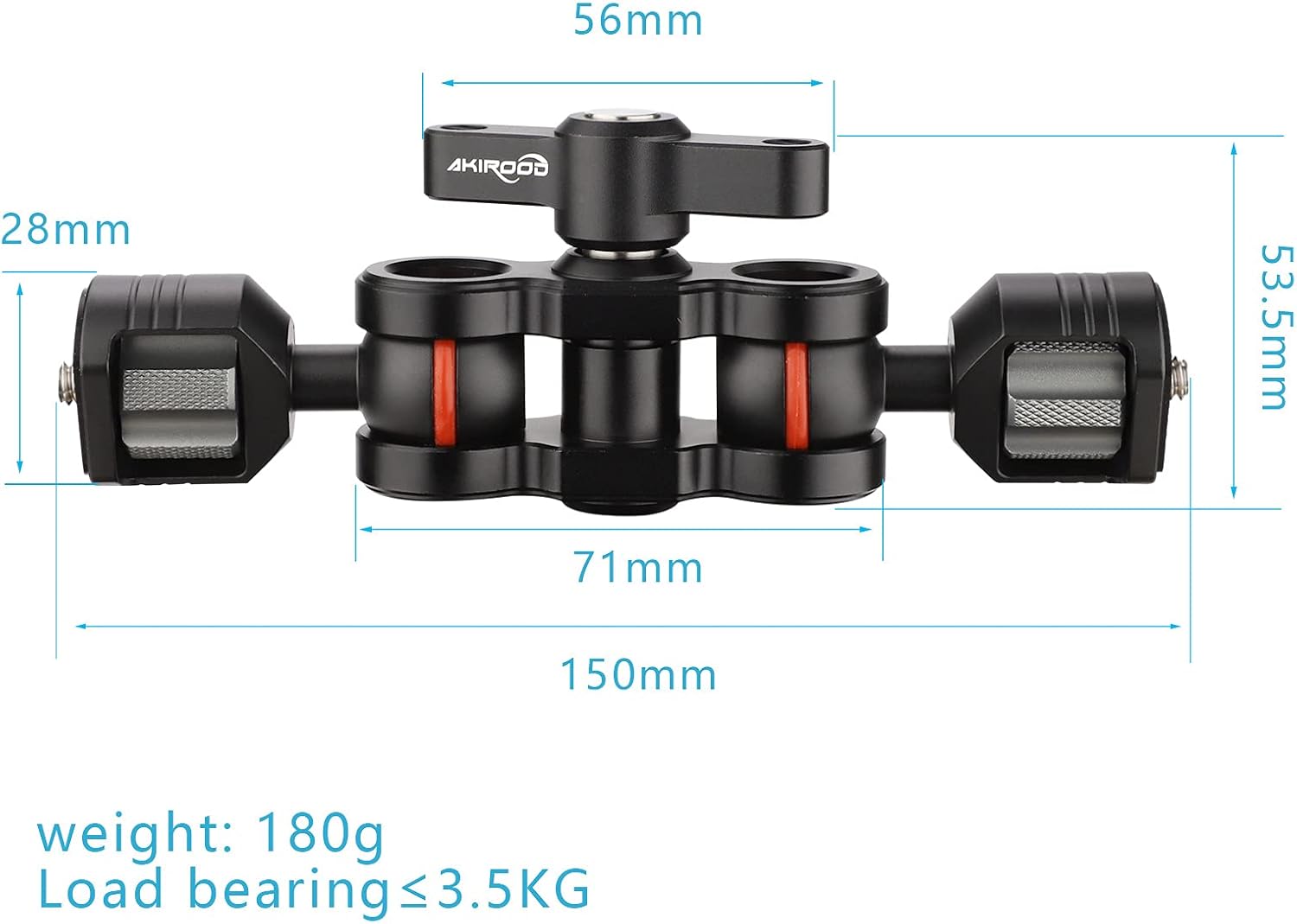 Magic Arm with Double Ball Heads 360 Degree Rotation Articulating Arm for Gimbal Camera Cage,Field Monitor, Lights, Audio Recorders,Microphone,Audio
