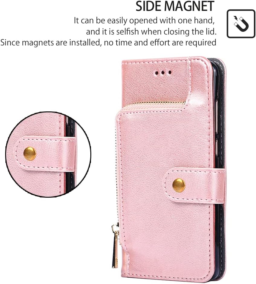shengyue Para Samsung Galaxy A03S Clamshell Wallet Funda para teléfono móvil, Galaxy A03S caso, tarjeta cartera (oro rosa)