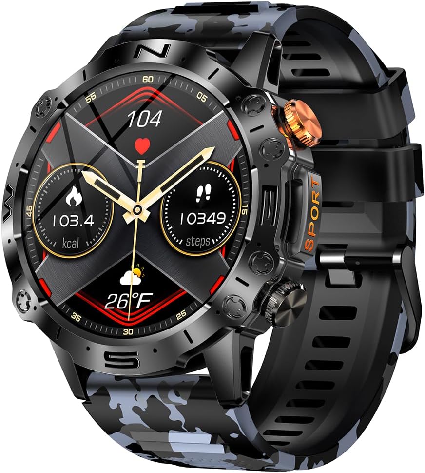 Smart Watch for Men Women, 1.43″ AMOLED HD-Display (AnswerMake Call)Fitness Tracker with Heart Rate Blood Oxygen Monitor, 40Days Long Battery for