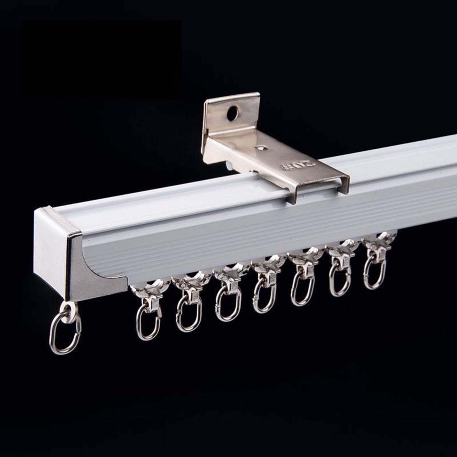 Cortina de 3.3 pies a 13.8 pies, riel de cortina de aleación de aluminio silencioso, soporte de pared para barra de cortina resistente para armario,