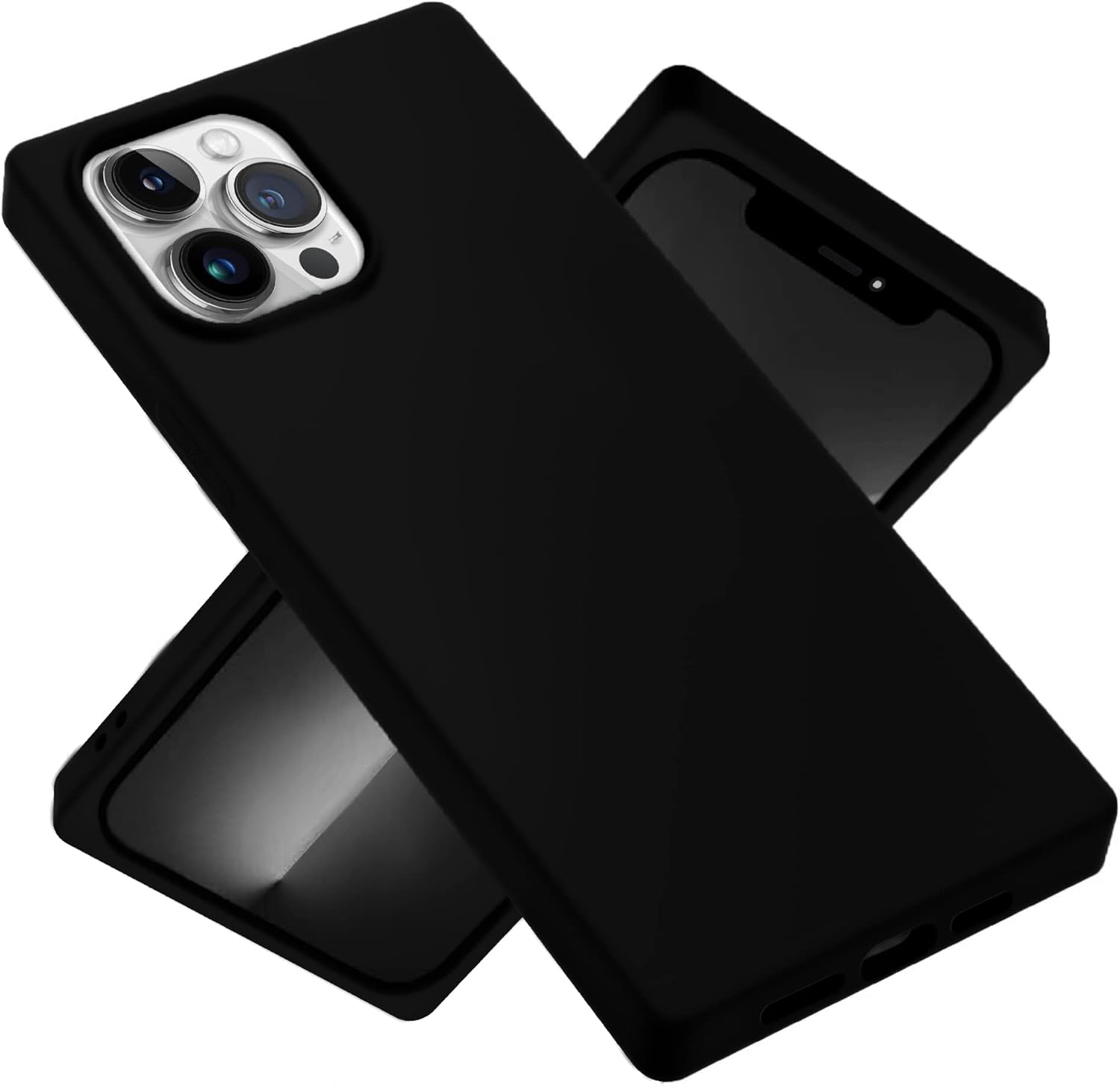 Jmltech Funda de borde cuadrado, para iPhone 14 Pro Max, funda protectora de silicona, delgada, a prueba de golpes, flexible, para mujeres y niñas,
