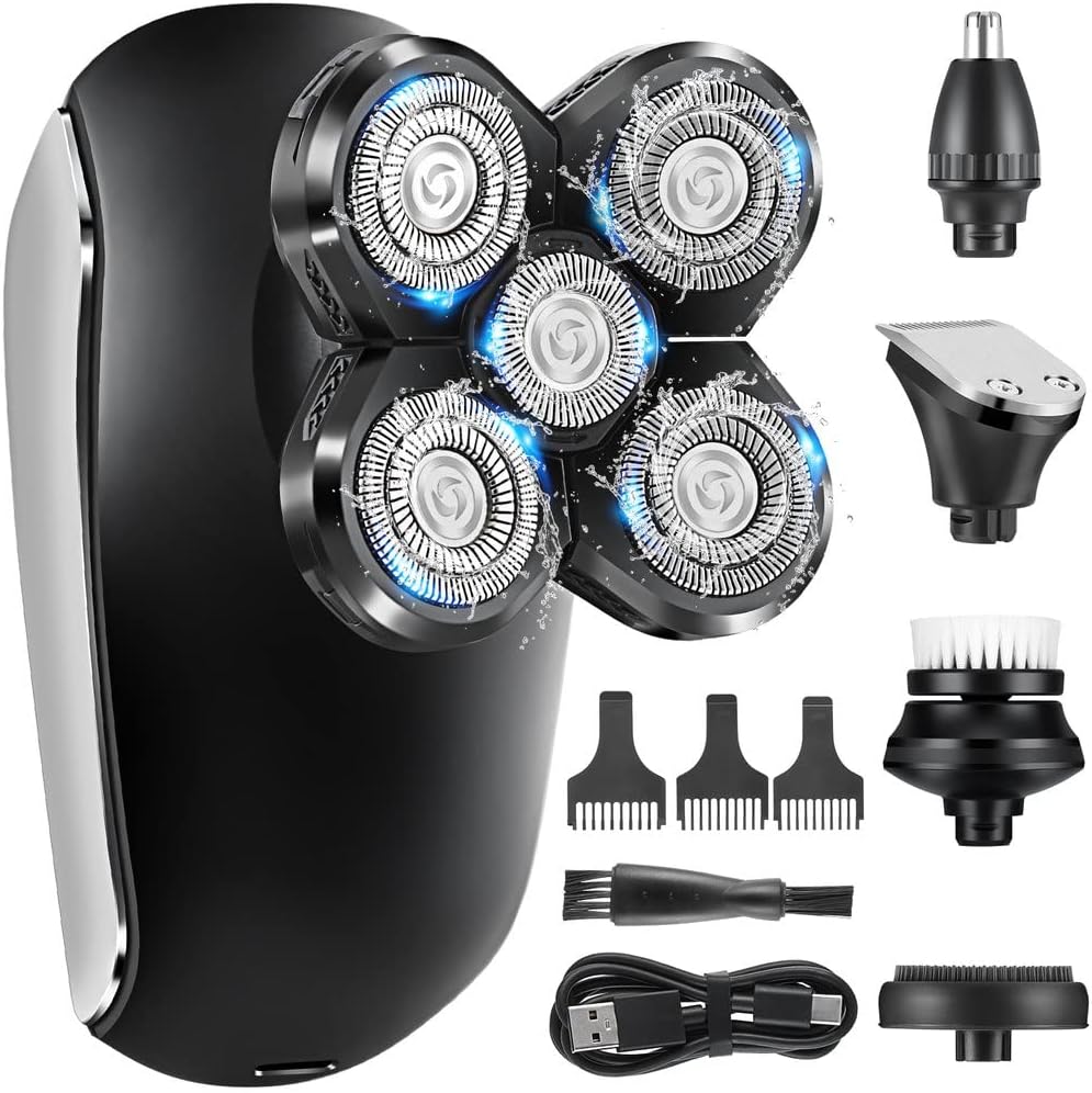 Afeitadoras de cabeza para hombres calvos, maquinilla de afeitar eléctrica multifunción para hombres, afeitadora de calavera para cabeza calva,