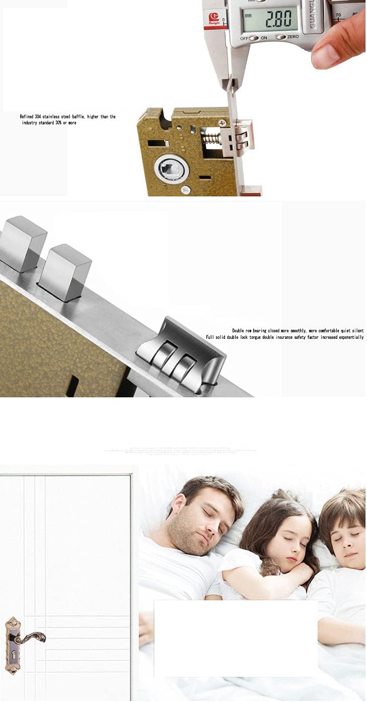 Eapmic Juego de cerradura de puerta universal de estilo europeo para dormitorio interior (aleación negra)
