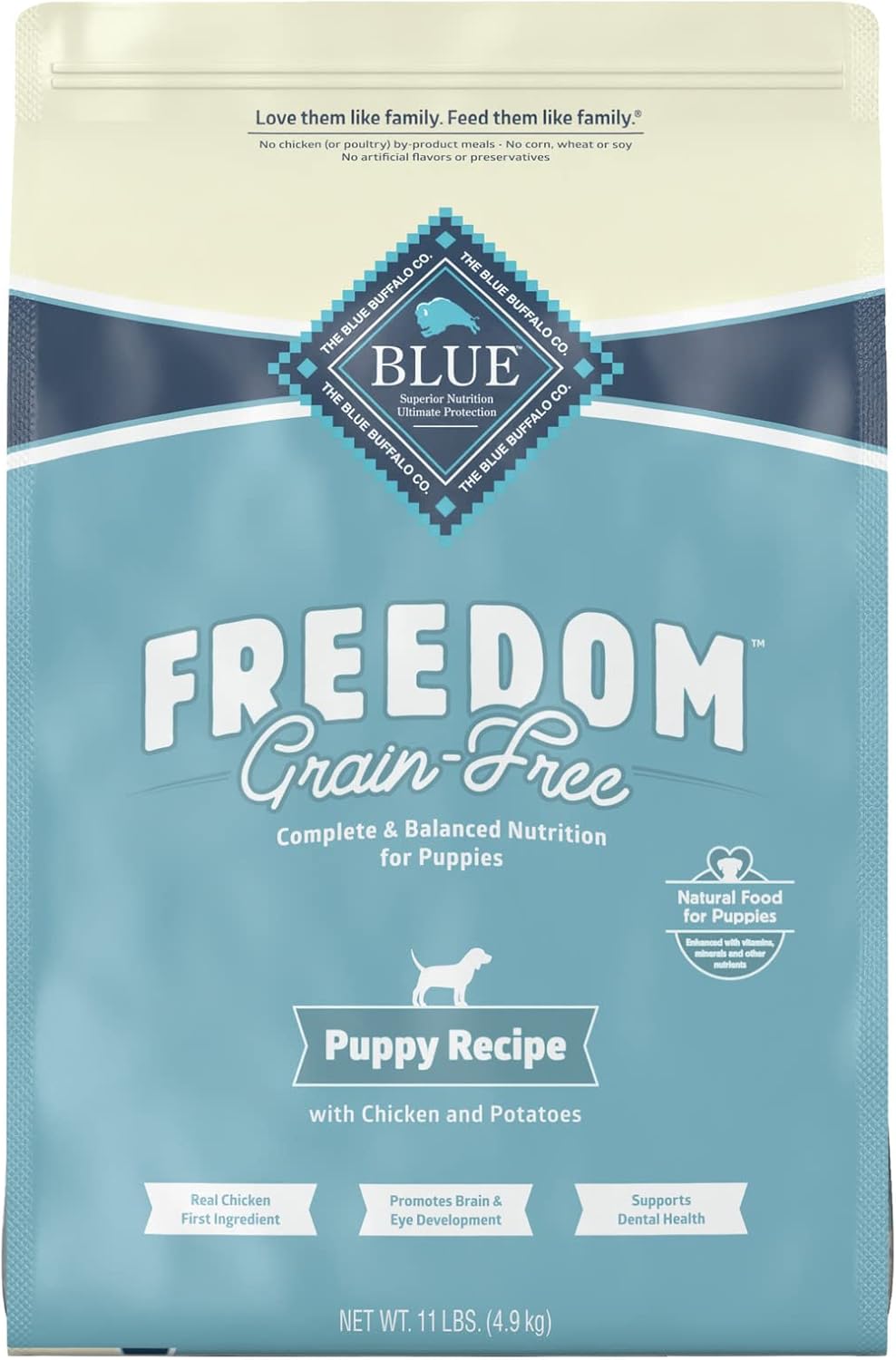 Blue Buffalo Freedom – Alimento seco natural para cachorros, sin granos, pollo, 11 libras