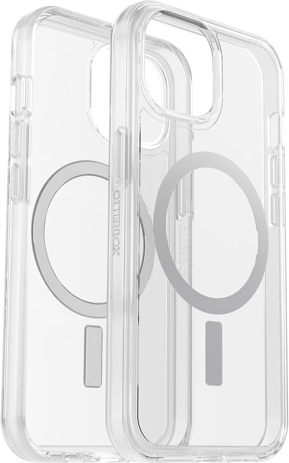 OtterBox Funda transparente para iPhone 15, iPhone 14 y iPhone 13 Symmetry Series (transparente), se ajusta a MagSafe, ultra elegante, bordes