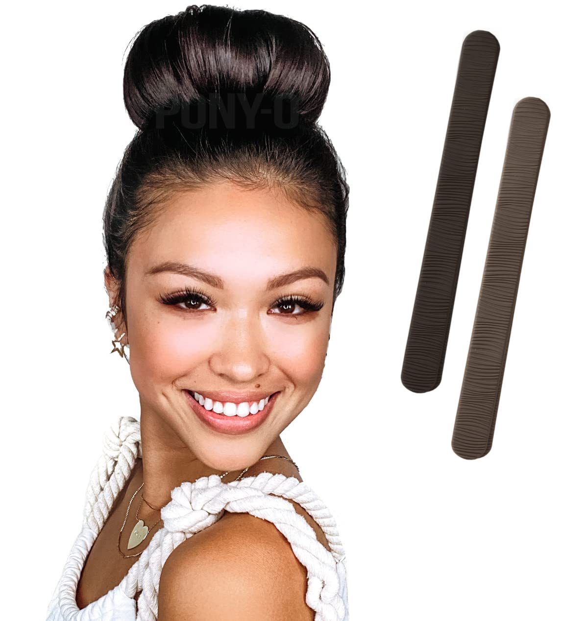 PONY-O BUN BARZ – Soporte para cola de caballo, paquete de 2 unidades, original patentado y sin daños, para hacer moños de cabello, accesorio