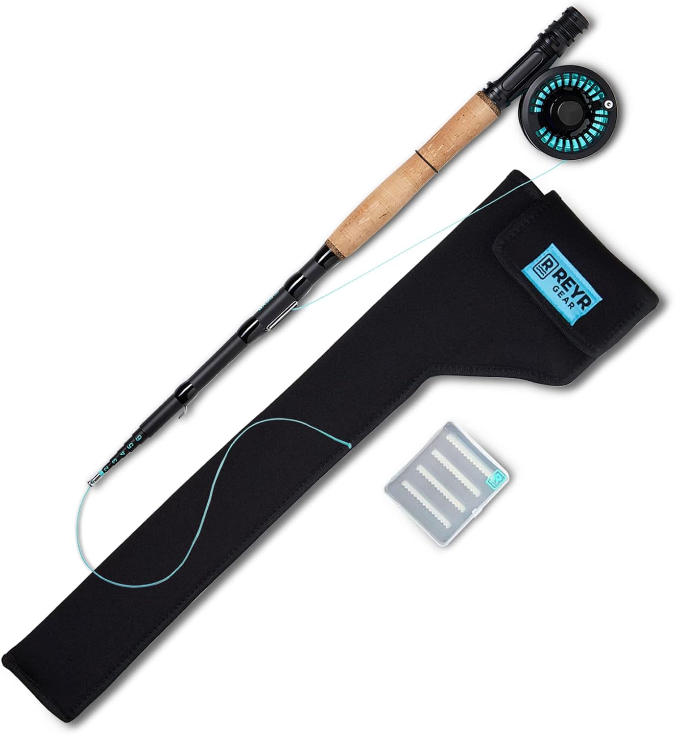 REYR Gear – First CAST – Caña de mosca telescópica, caña de mosca y carrete de viaje, equipo de pesca con mosca portátil para viajes y mochileros,