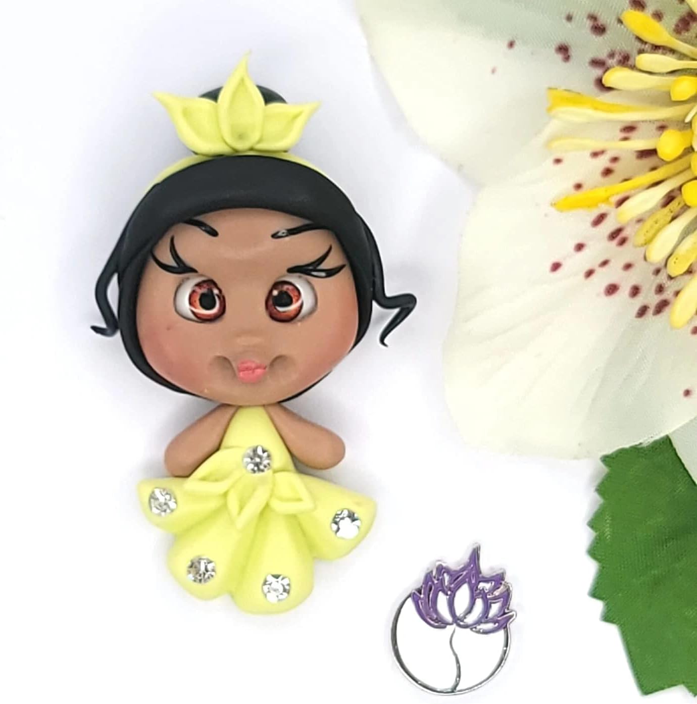 Tiana Princess – Muñeca de arcilla de porcelana fría amarilla