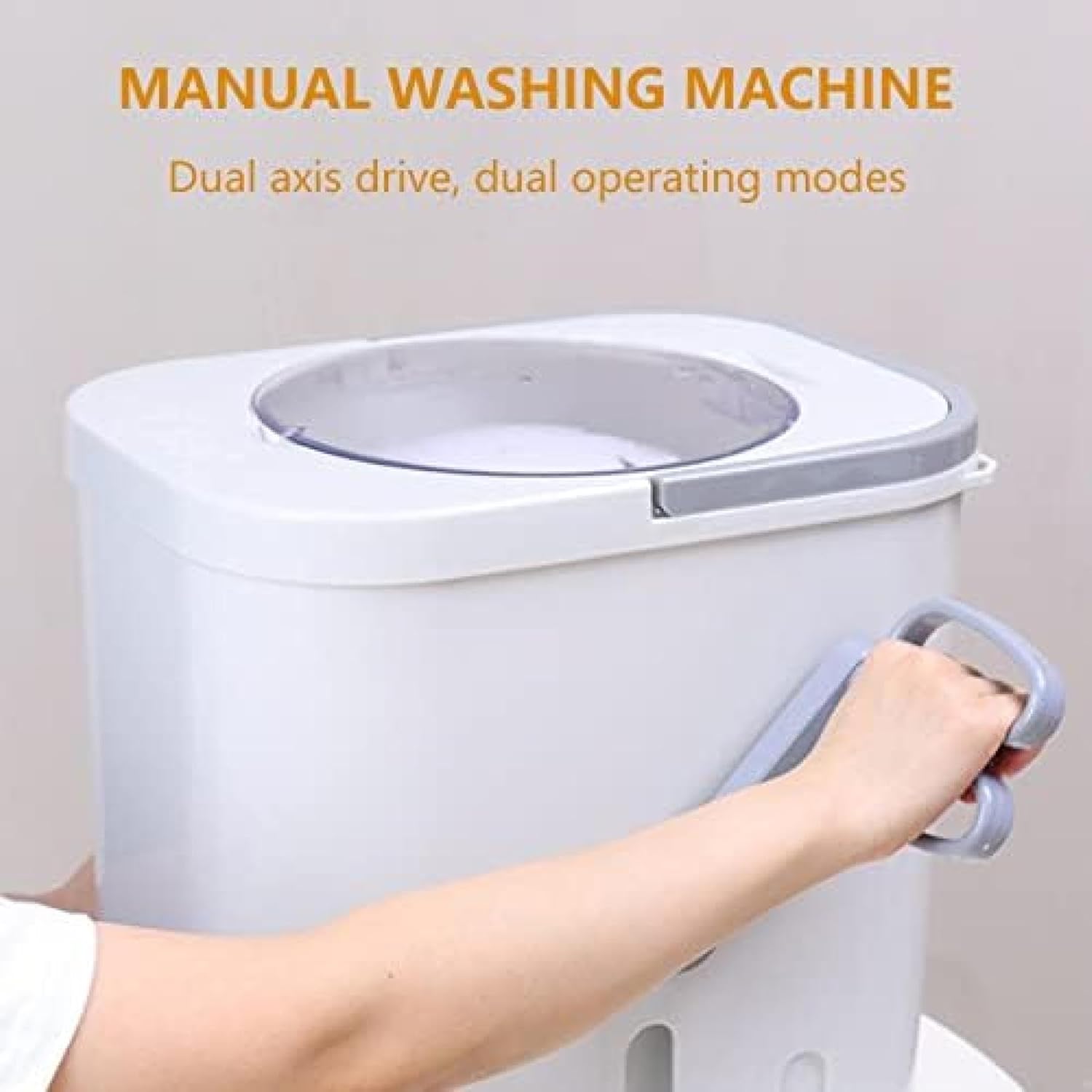 Mini lavadora manual portátil no eléctrica, lavadora giratoria de manivela compacta, alternativa de lavandería que ahorra trabajo, pequeña lavadora