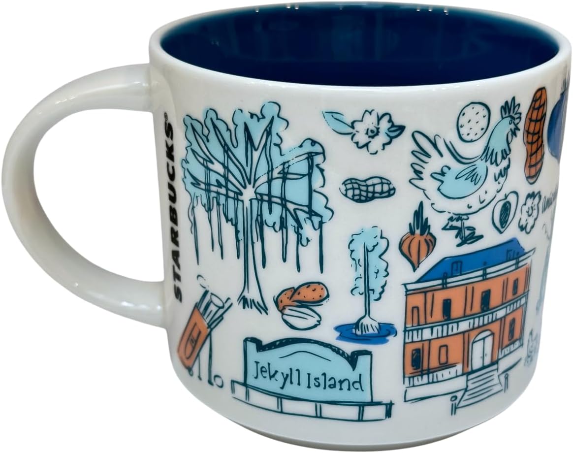 Starbucks Taza de cerámica Georgia serie Been There Colección Across the Globe, 14 onzas líquidas