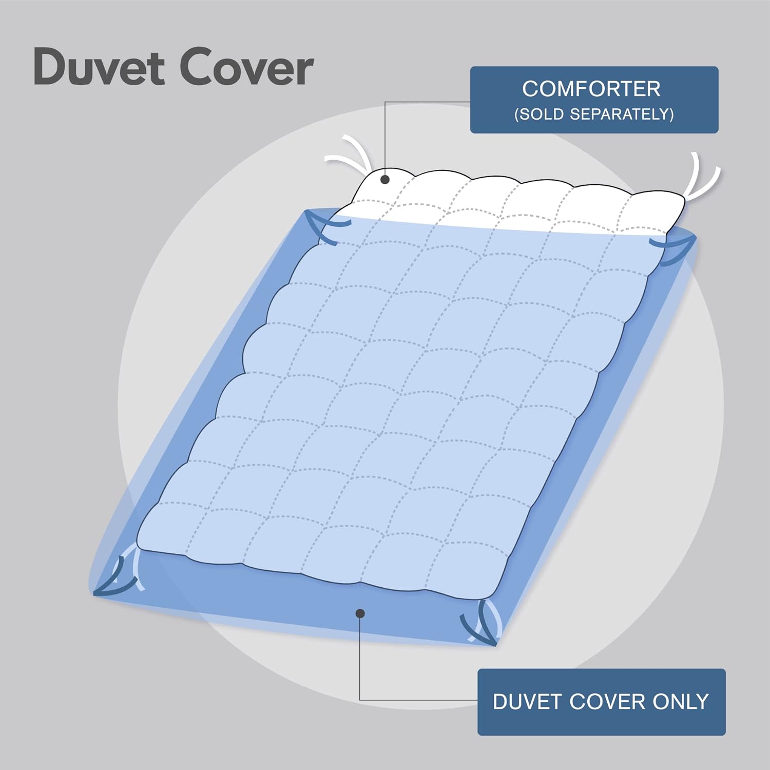 Intelligent Design Malea – Edredón lanudo con diseño de caja acolchada, funda de edredón larga de piel sintética, juego de cama acogedor, fundas a