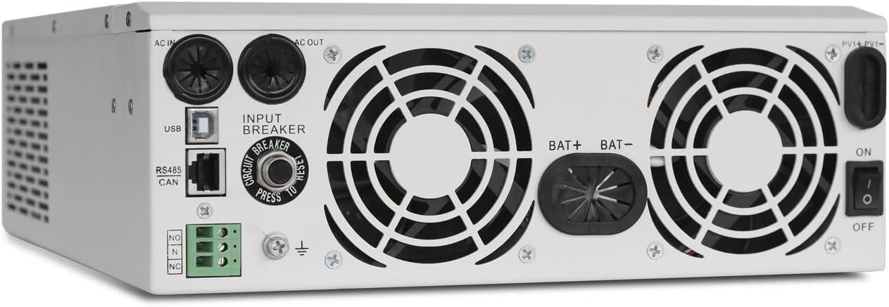 Y&H Inversor híbrido solar de 3000 W 24 V fuera de la red AC120V inversor de onda sinusoidal pura con controlador MPPT de 60 A PV Max entrada de 100