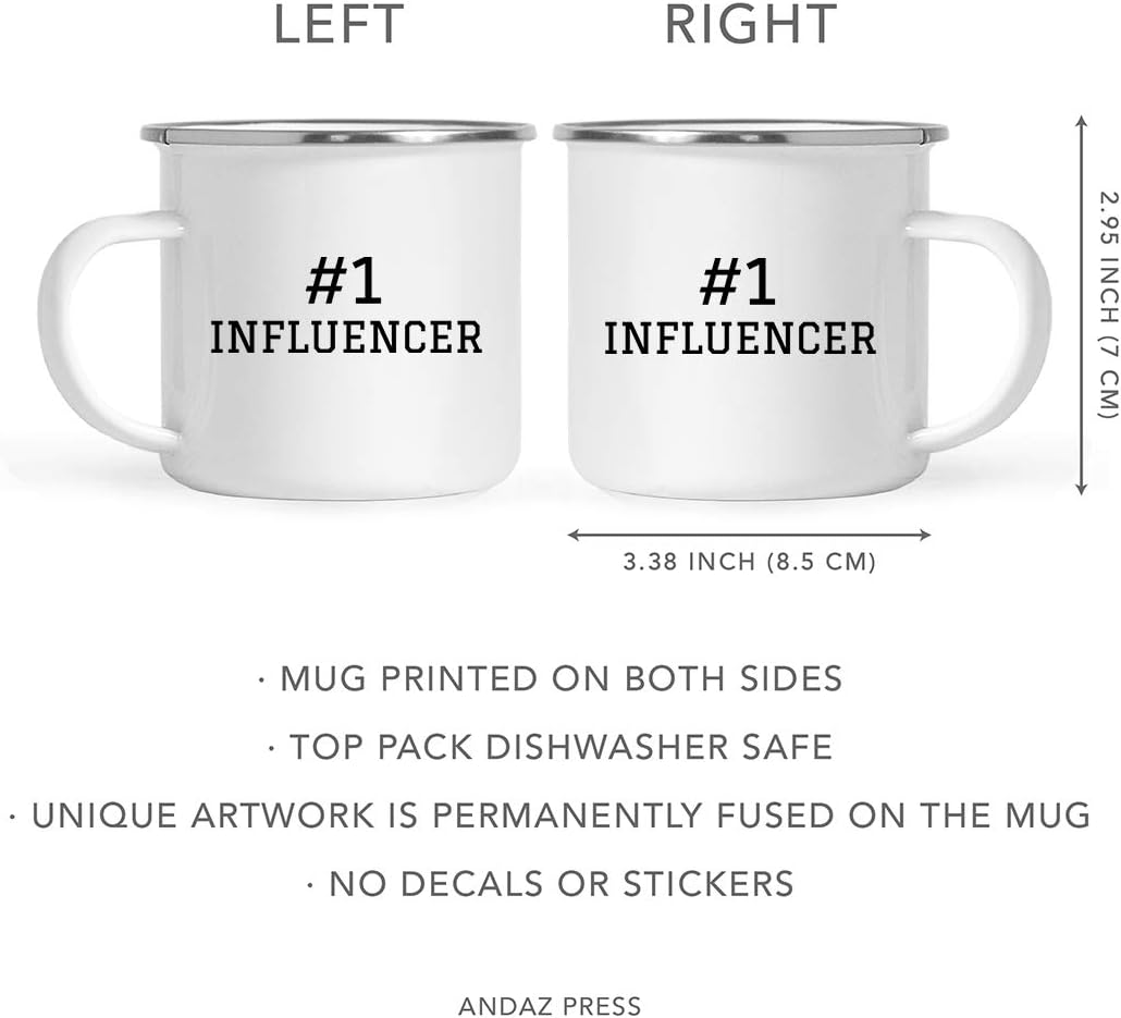 Andaz Press Taza de café de acero inoxidable para fogata, 1 influencer, 1 paquete, ideas de regalo de cumpleaños, compañero de trabajo, incluye caja