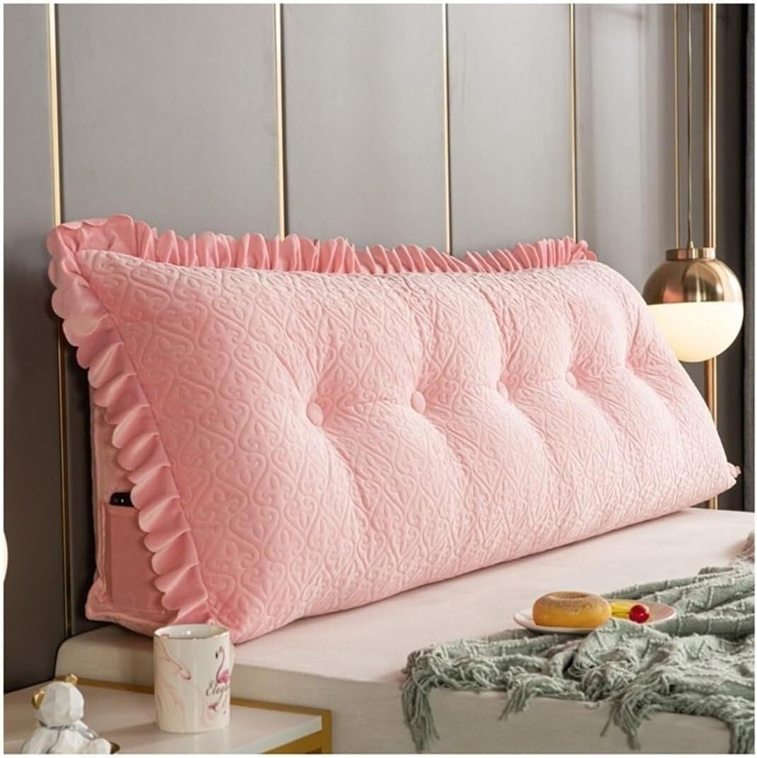 Almohada de lectura triangularalmohada larga para cabecero, almohada de cama de lectura, respaldo triangular, cojín de apoyo de posicionamiento de