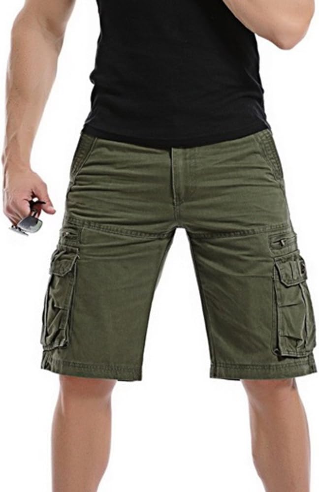 Pantalones cortos cargo para hombre, ajuste clásico, ligeros, Ripstop, para senderismo, trabajo al aire libre, con múltiples bolsillos