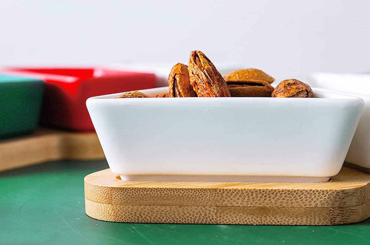 Juego de bandejas grandes de aperitivos blancas de 11.6 pulgadas, platos de postre para árbol de Navidad, plato de aperitivos, 3 platos de porcelana