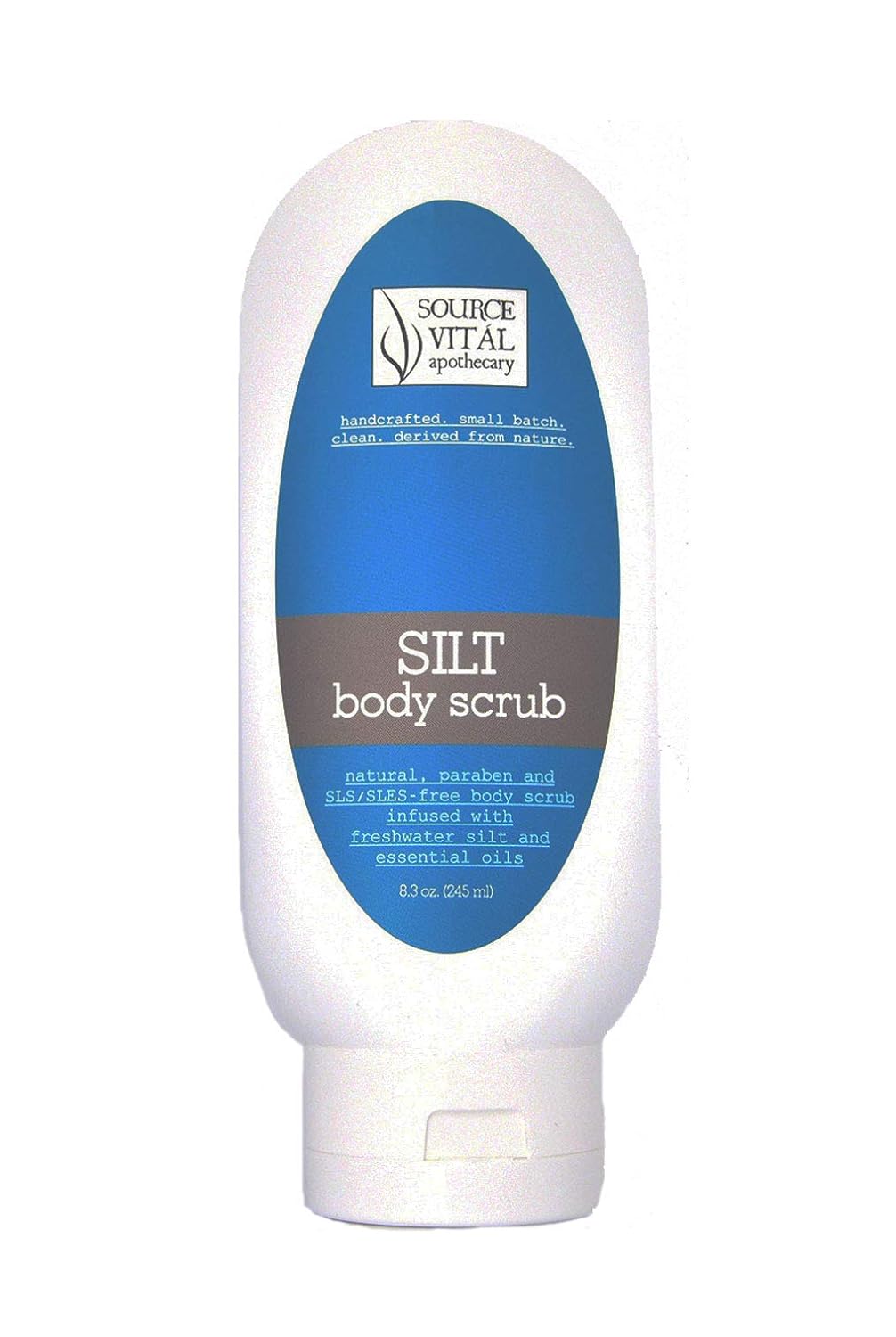 Source Vitál Apothecary Exfoliante Corporal Silt  Totalmente natural, hidratante y exfoliante para todo tipo de piel  8.39 onzas líquidas.