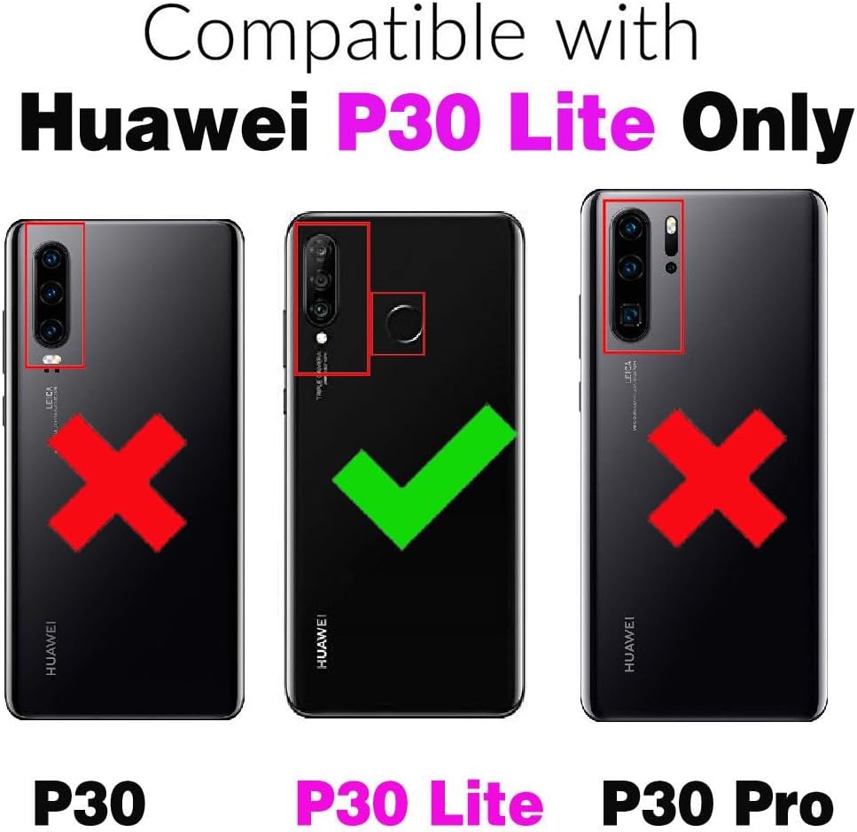 Asuwish Funda para teléfono Huawei P30 LiteNova 4E con protector de pantalla de vidrio templado y soporte delgado, híbrida, resistente, funda