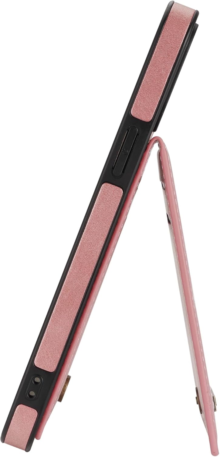 Funda compatible con iPhone 13 Mini de 5.4 pulgadas con soporte de cuero para tarjetas de crédito, cierre magnético, accesorios para celulares,