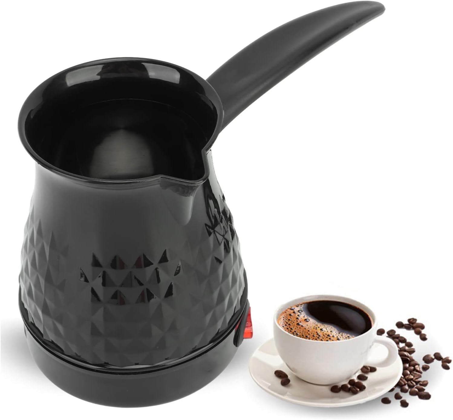 Fockety Cafetera turca, cafetera turca griega árabe de acero inoxidable con mango extraíble, cafetera eléctrica, calentador de olla para el hogar,