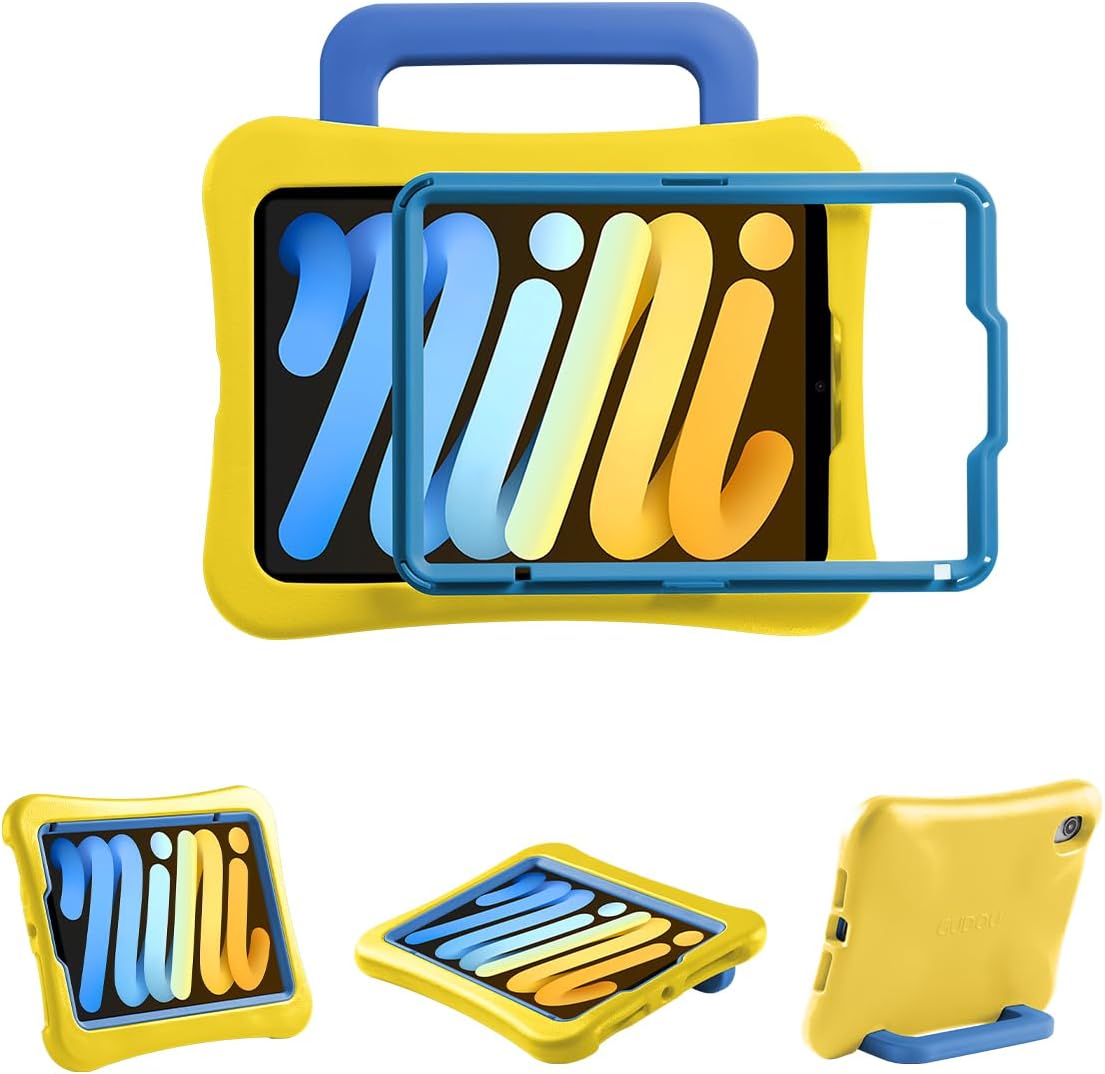 Funda para iPad Mini 6 2021, ligera, resistente, a prueba de golpes, a prueba de caídas con asasoporte, funda protectora para niños para iPad Mini 6