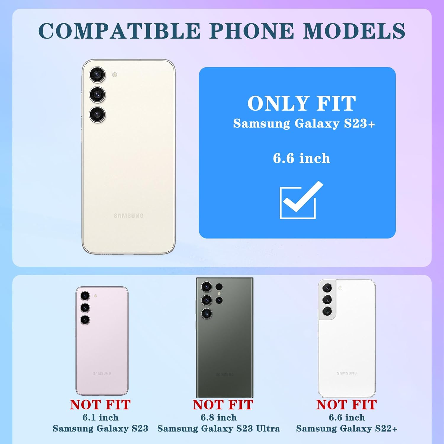 Coralogo Funda 3 en 1 para Samsung Galaxy S23 Plus con purpurina brillante para mujeres y niñas, cubierta brillante para teléfono, bonito diseño