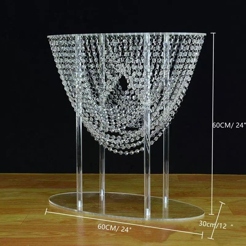 Simprefine Centro de mesa de boda de 24 pulgadas de alto, decoración de mesa de acrílico transparente, soporte de flores, estante de exhibición para