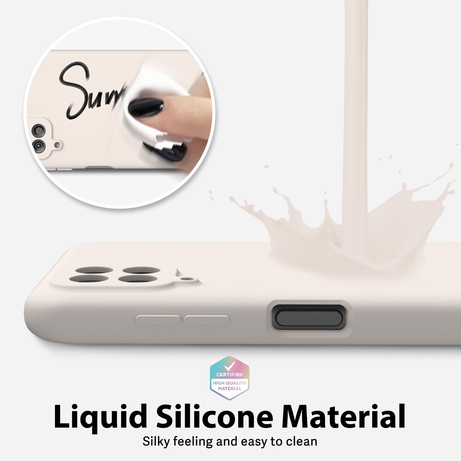 oakxco Funda para teléfono Samsung Galaxy A12 con agarre de silicona líquida, bonita funda de gel TPU suave y delgada para mujeres y niñas, diseño