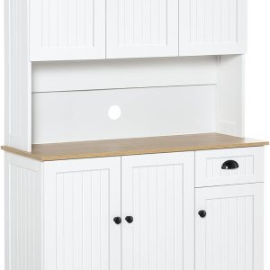 HOMCOM Buffet de 71 pulgadas con gabinete, gabinete de almacenamiento moderno de cocina de granja con encimera de horno microondas, cajón y armario, HOMCOM Buffet de 71 pulgadas con gabinete, gabinete de almacenamiento moderno de cocina de granja con encimera de horno microondas, cajón y armario,
