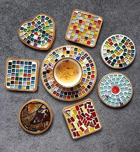 Azulejos de mosaico, azulejos de vidrio, piezas de vidrio de mosaico de cristal brillante cuadrado a granel para decoración del hogar o manualidades