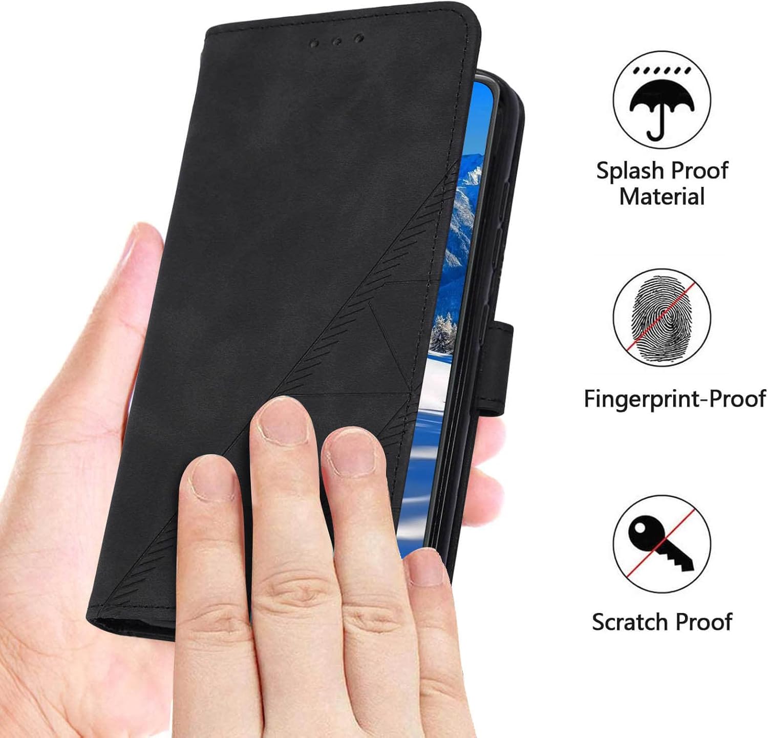 Funda A03s, funda para Galaxy A03s, función atril, correa de muñeca, ranuras para tarjetero, funda protectora interior de TPU para Samsung A03s,