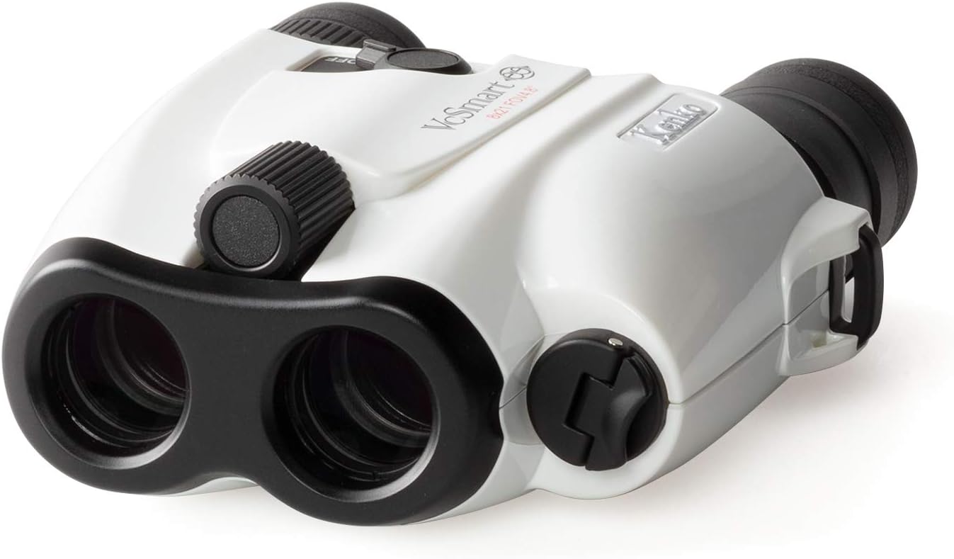 Kenko Binocular de estabilización de imagen VcSmart Compact White 8×21, multicapa completa, para deportes, caza, observación de pájaros, deportes