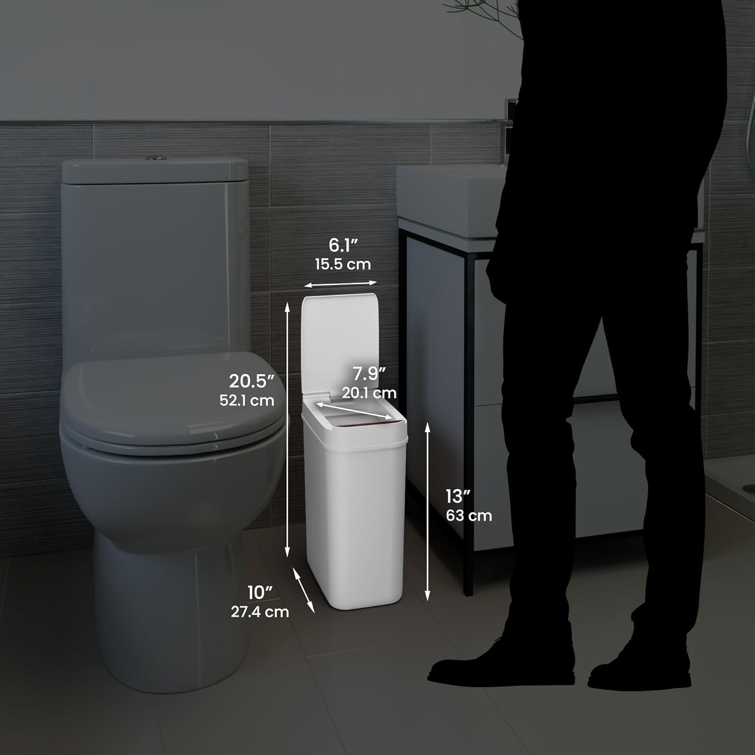 iTouchless – Cubo de basura de 3gal, sin contacto, automático con tapa y sensor de movimiento para desechos comerciales y colocar en la habitación y