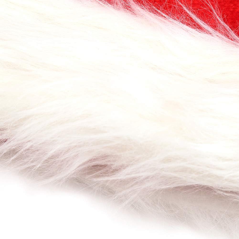 CCINEE Sombrero de Papá Noel para niños, sombreros de Papá Noel de Navidad, sombrero rojo de felpa para decoración del hogar, suministros de fiesta,