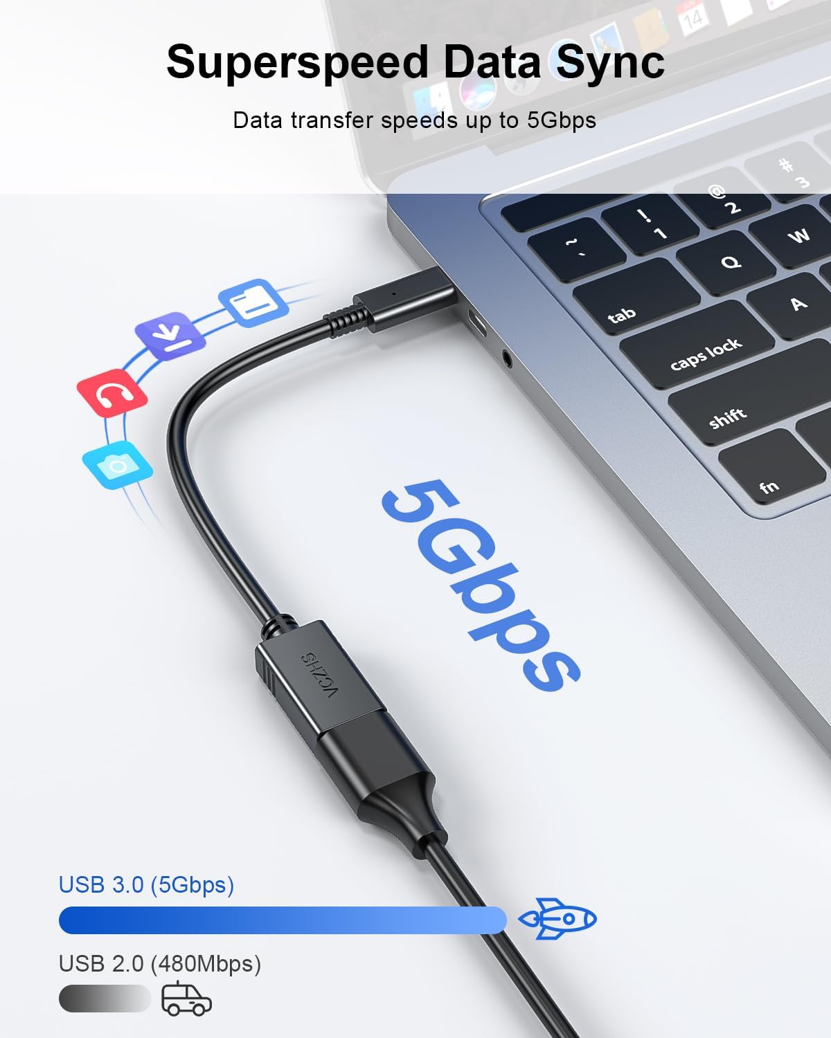 Adaptador USB C a USB, USB C macho a USB 3.0 hembra, adaptador OTG cable Thunderbolt3 a USB compatible con MacBook ProAir 2022 2020, iPad Pro 2022,
