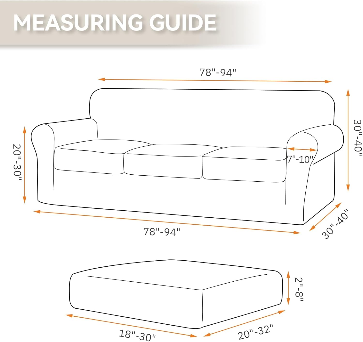 KEKUOU Fundas elásticas de 4 piezas para sofá de 3 cojines, fundas para sofá de 2024, protector de muebles para perros suave, elástico, lavable,