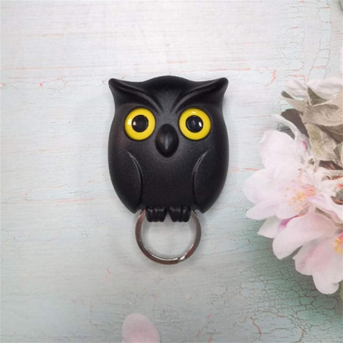 EZGHAR Llavero de búho nocturno, llaves de soporte para llaves, llave de pared magnética de búho nocturno, lindo soporte para llaves de búho,