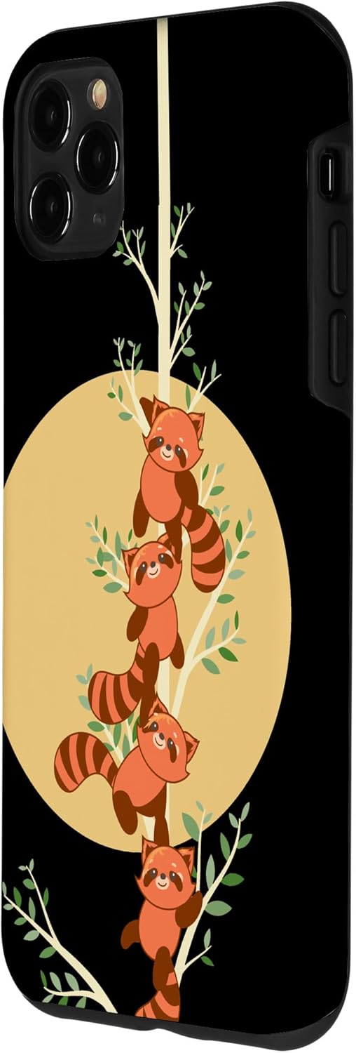 Carcasa para iPhone 11 Pro Max, diseño de panda, color rojo