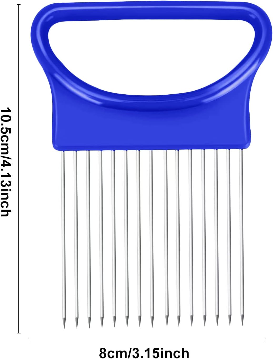2Pcs Ruooson Onion Holder for Slicing, Stainless Steel Prongs Kitchen Slicer, Lemon Potato Cucumber Vegetable Cutter Comb,Meat Tenderizer,(white and