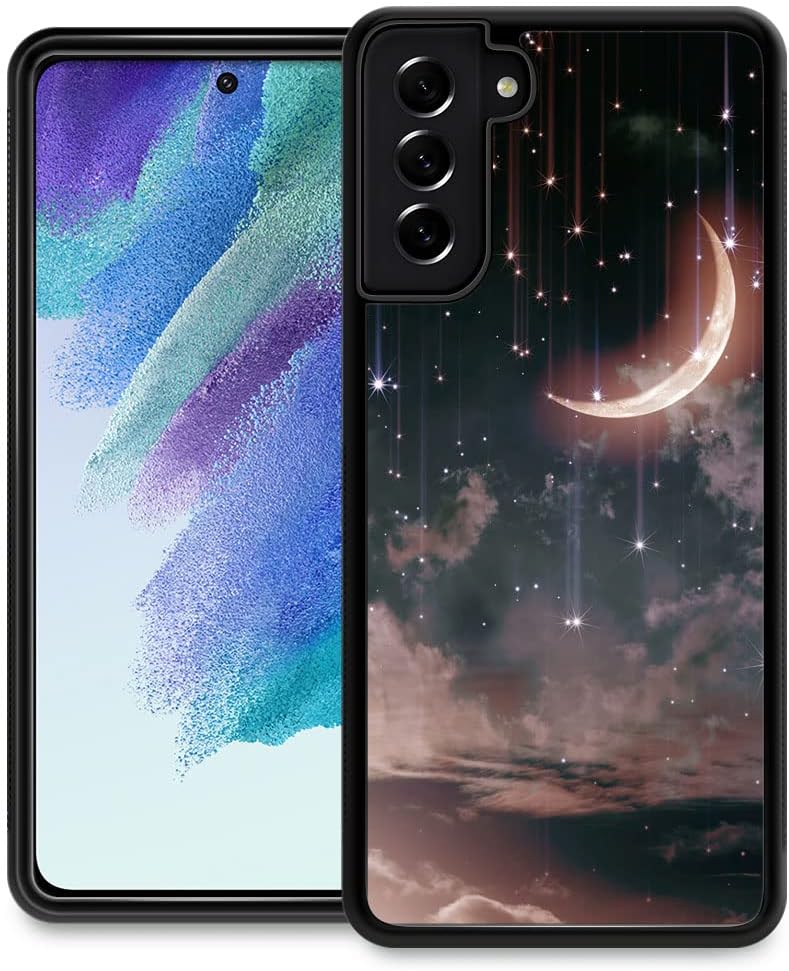 ZHEGAILIAN Funda compatible con Samsung Galaxy S21 Fe, Crescent Nebula Galaxy S21 FE para niñas, funda protectora antideslizante de TPU suave a