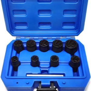 Juego de 10 llaves de tuerca giratoria  Extractor de bloqueo de tuerca dañada de 38 pulgadas  Kit de herramientas de extracción de tuercas de Juego de 10 llaves de tuerca giratoria  Extractor de bloqueo de tuerca dañada de 38 pulgadas  Kit de herramientas de extracción de tuercas de