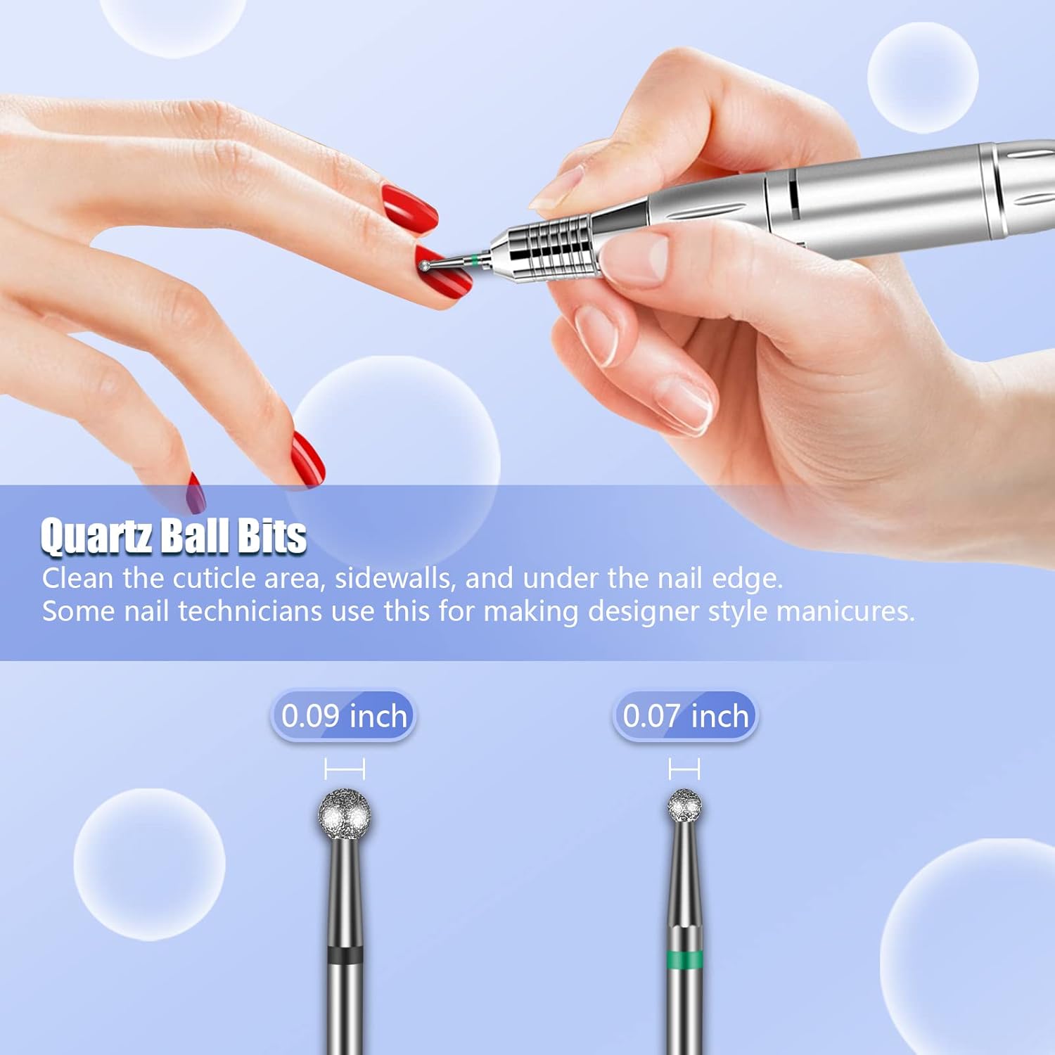 Juego de 14 brocas de uñas de 332 pulgadas, profesional de carburo de diamante para quitar cutículas, rebabas rotativas eléctricas para manicura de